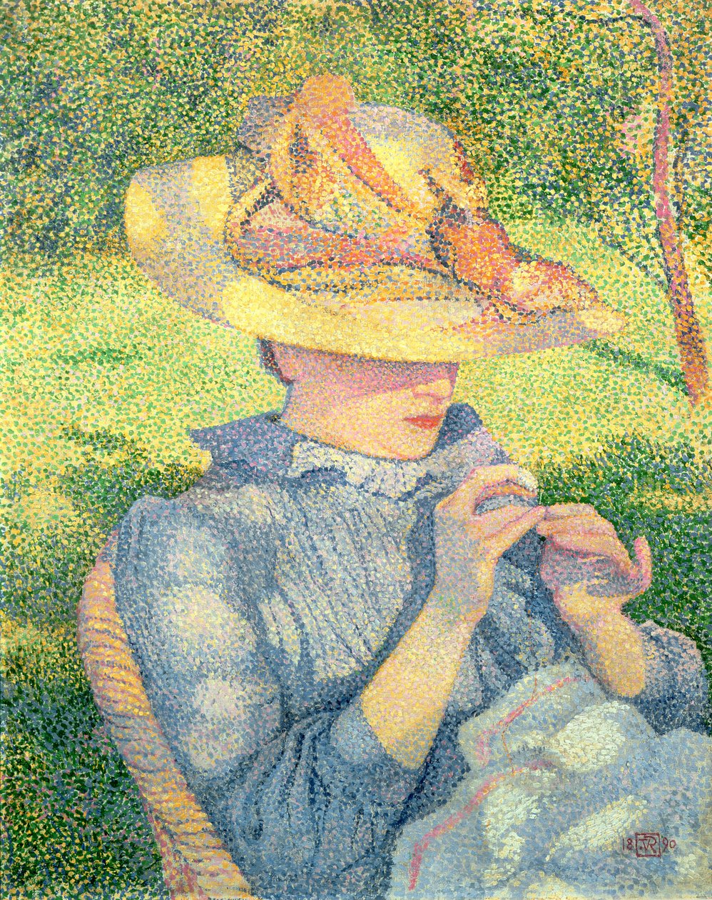 قبعة القش ، 1890 بواسطة Théo van Rysselberghe