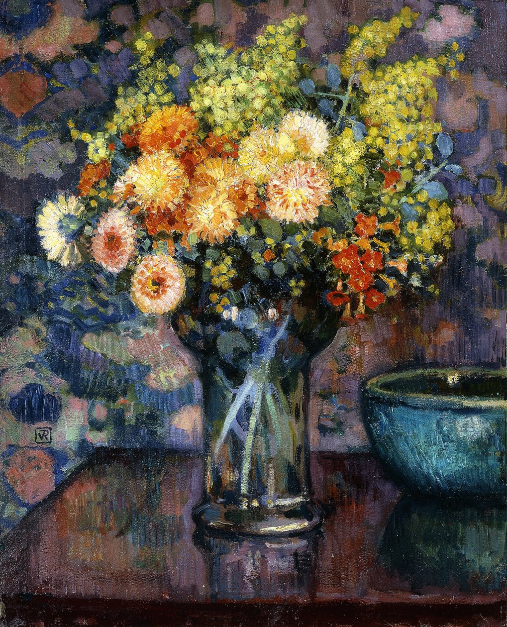 مزهرية ورود؛ إناء من الزهور حوالي عام 1911 بواسطة Théo van Rysselberghe