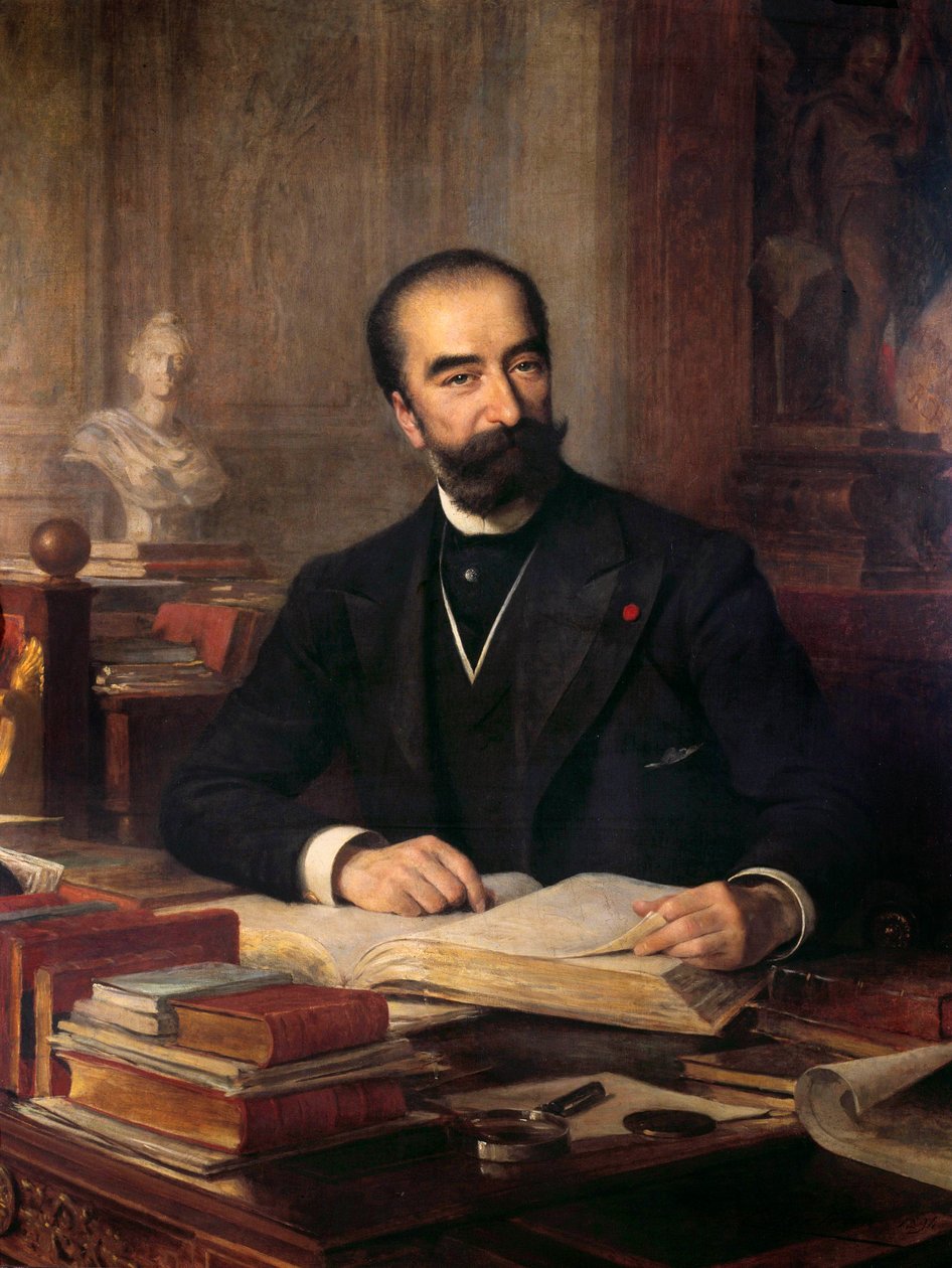 صورة لسادي كارنو (1837-1894) في مكتبه ، الرئيس من 1887 إلى 1894 لوحة لثيوبالد شارتران (1849-1907) مجموعة كارنو بواسطة ثيوبالد شارتران