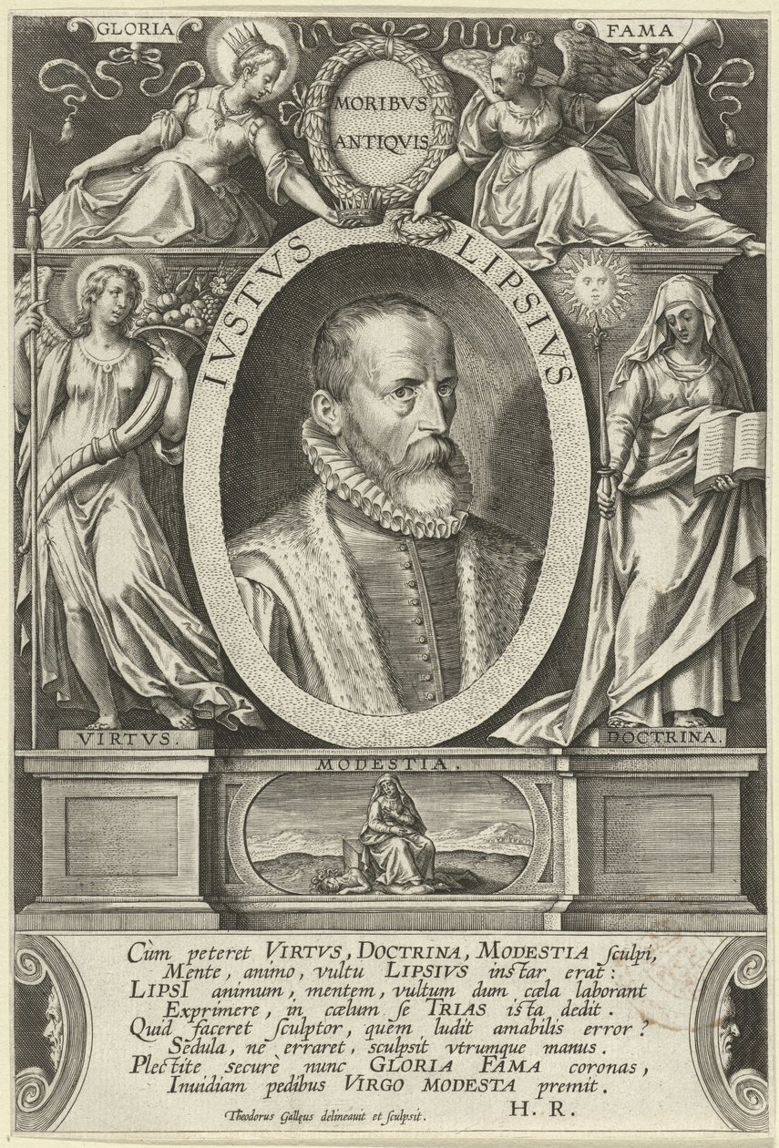 Portret van Justus Lipsius Ivstvs Lipsivs (العنوان على الكائن) بواسطة ثيودور جالي