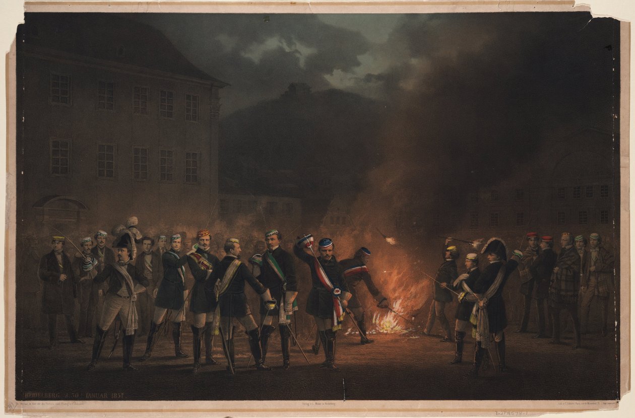 موكب Torchlight في هايدلبرغ في 30 يناير 1857 ، 1857 بواسطة تيودور فيرهاس