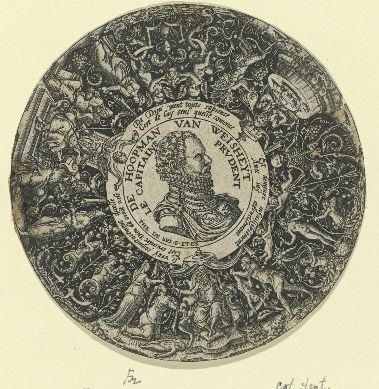 صورة وليام الأول أمير أورانج De Hoopman van Weisheyt / Le Capitaine Prudent (العنوان على الكائن) بواسطة ثيودور دي بري