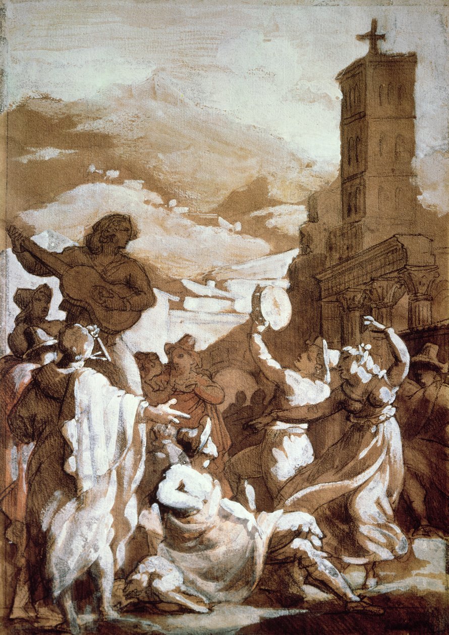 The Tarantella (غسل القلم والحبر على الورق) بواسطة ثيودور جيريكولت