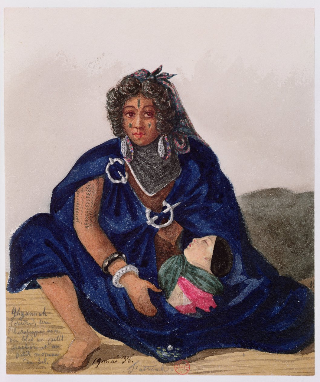 ساحرة تحكي المستقبل مع الذرة والملح في غزانة عام 1835 بواسطة ثيودور ليبلانك