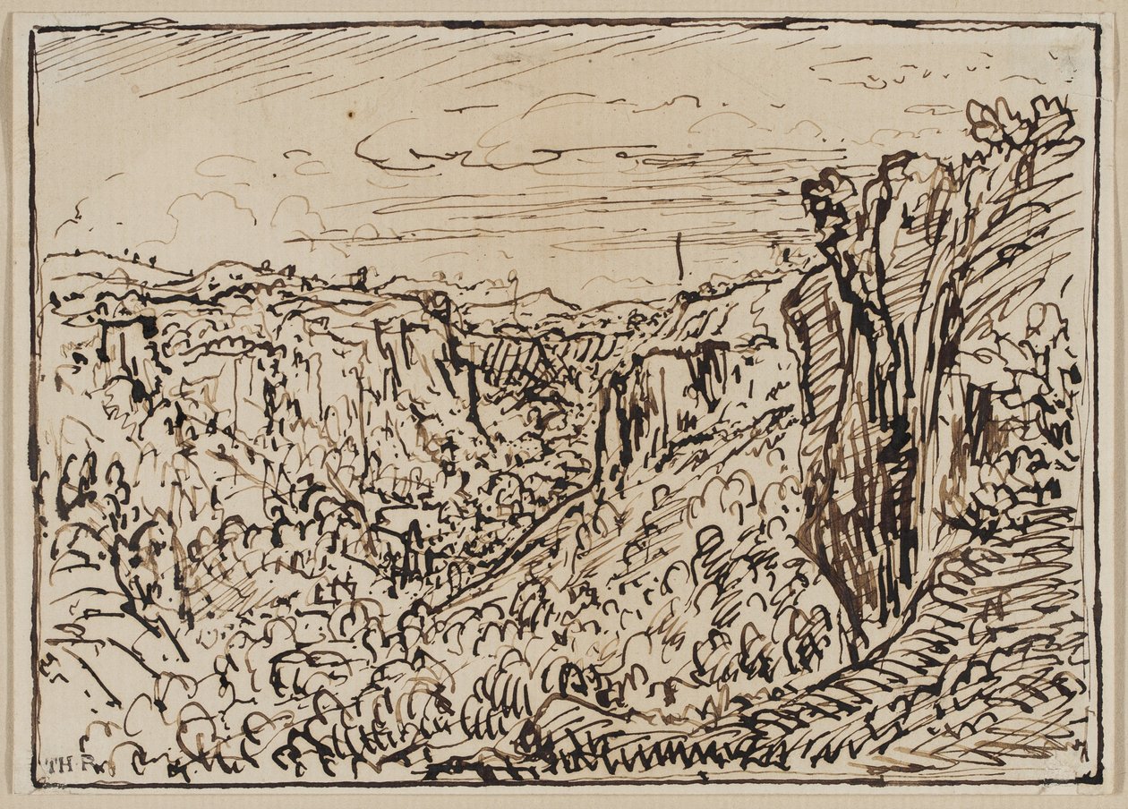 المناظر الطبيعية التلال (وادي نهر ليزون) ، ج. 1861–63 (حبر على ورق) بواسطة ثيودور روسيل