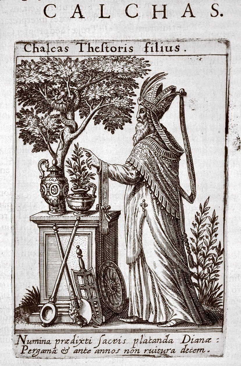 تشالكاس ، كاهن الإغريق في حصار طروادة ، من "Tractatus Posthumis" لجاك جاك بويسارد c.1605 بواسطة تيودور دي بري