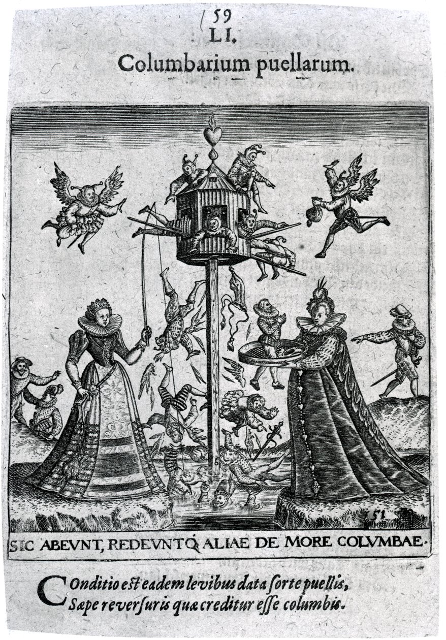 Columbarium from Proscenium للفتيات من الشعار البشري أو العلماني ، "بقلم تيودور دي بري ، 1627 بواسطة تيودور دي بري