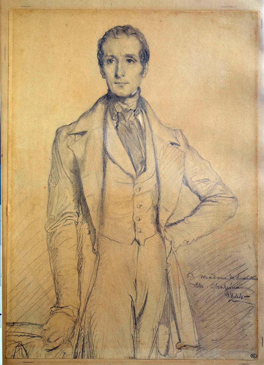 صورة للشاعر ألفونس دي لامارتين (1790-1869) رسم لثيودور شاسيرو (1819-1856) 1834 صن. 0،31 × 0،22 م بواسطة تيودور شاسريو