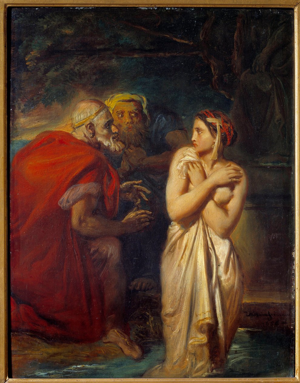 سوزان والشيوخ لوحة لثيودور تشاسيرو (1819-1856) 1856 صن. 0،4 × 0،31 م بواسطة تيودور شاسريو