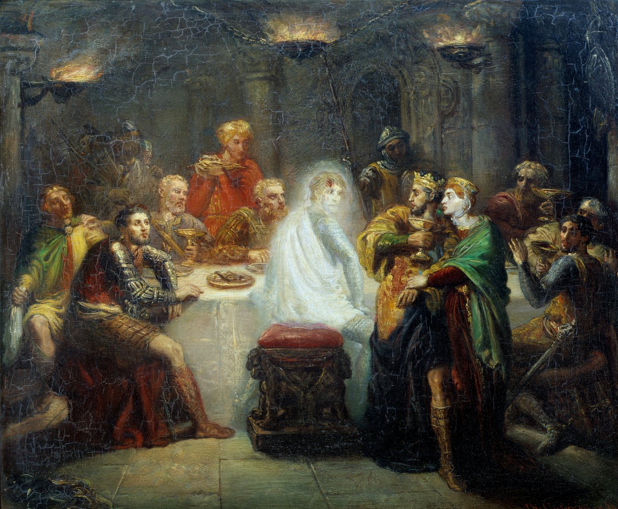 الطيف التوضيحي لبانكو لمقطع ويليام شكسبير "ماكبث". لوحة لثيودور تشاسيرو (1819-1856) 1854 ريمس ، متحف الفنون الجميلة بواسطة تيودور شاسريو