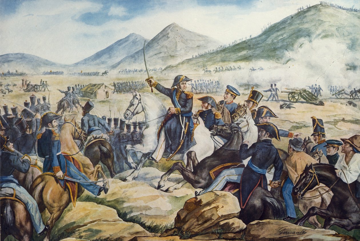 Argentine General Jose de San Martin (1778-1850) at Battle of Chacabuco, February 12 بواسطة ثيودور جيريكولت