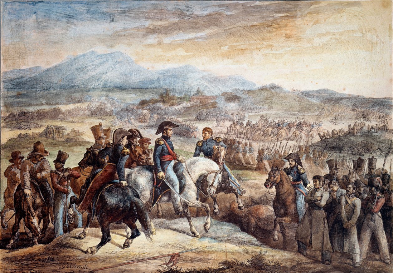 Chilean Independence War: “” View of the Battle of Maipu (Maipo near Santiago de Chile 5/04/1818”” Watercolour by Theodore Gericault (1791-1824) 19th century Paris, School of Fine Arts بواسطة ثيودور جيريكولت