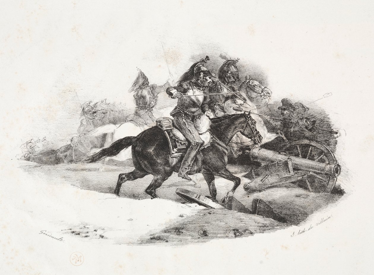 Cuirassiers يشحن بطارية مدفعية. بواسطة ثيودور جيريكولت
