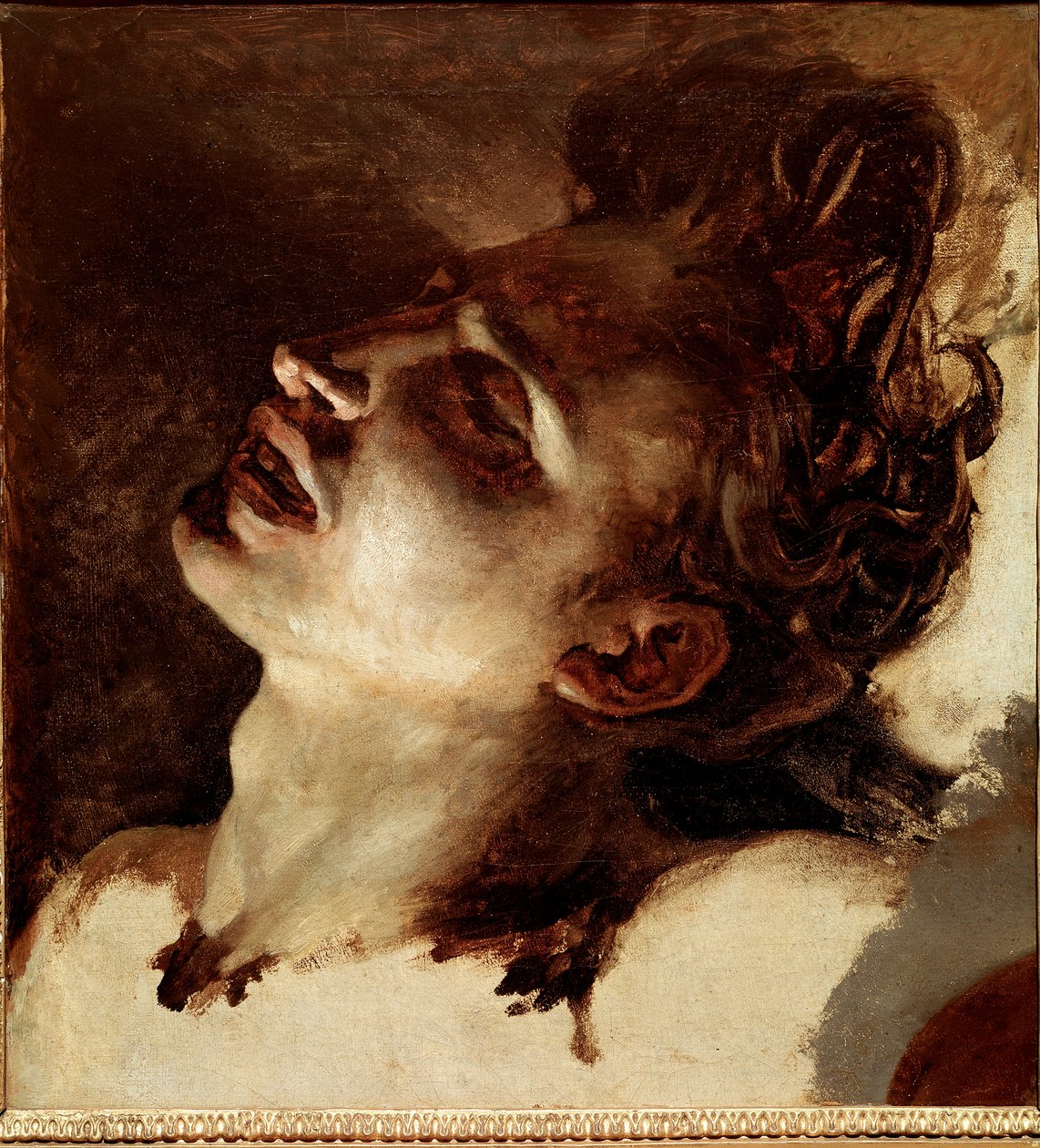 Head of a dead young man Painting by Jean Louis Theodore Gericault (1791-1824) 19th century Sun. 31x33 cm Rouen, Musee des Beaux Arts بواسطة ثيودور جيريكولت