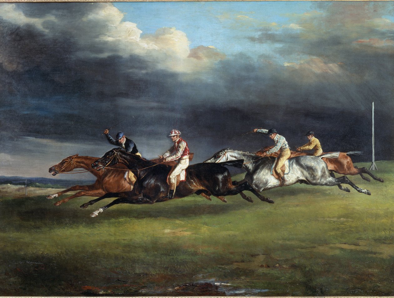 سباق الخيل يقول الديربي في Epsom Painting بواسطة Theodore Gericault بواسطة ثيودور جيريكولت