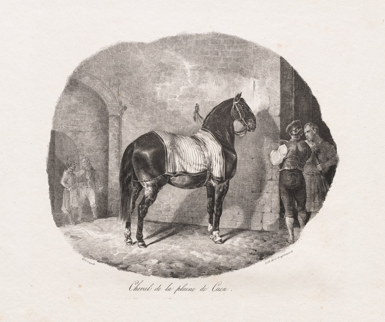 الدراسات الحجرية للخيول: Pl. 7 ، حصان من سهل كاين ، 1822. بواسطة ثيودور جيريكولت