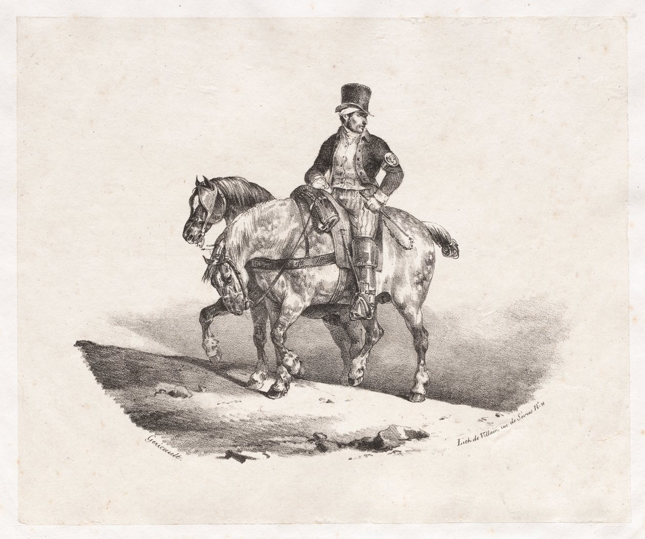 ساعي البريد أو اثنين من الخيول ، 1823. بواسطة ثيودور جيريكولت