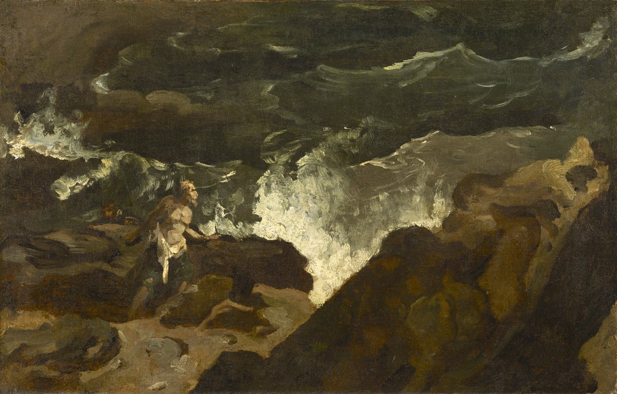 حطام السفينة على الشاطئ ، c.1822-3 (زيت على ورق مثبت على قماش) بواسطة ثيودور جيريكولت