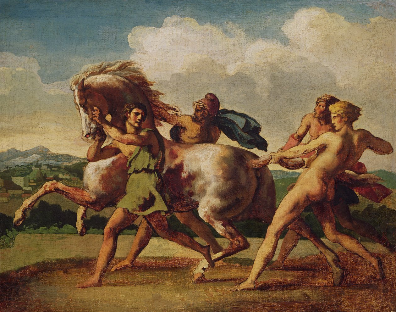 عبيد يوقفون حصانًا ، يدرسون "سباق الخيول البربرية" ، 1817 بواسطة ثيودور جيريكولت