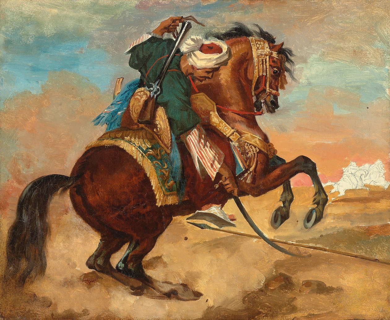 ركب الترك على حصان كستنائي ملون ، ج. 1810 (زيت على قماش) بواسطة ثيودور جيريكولت