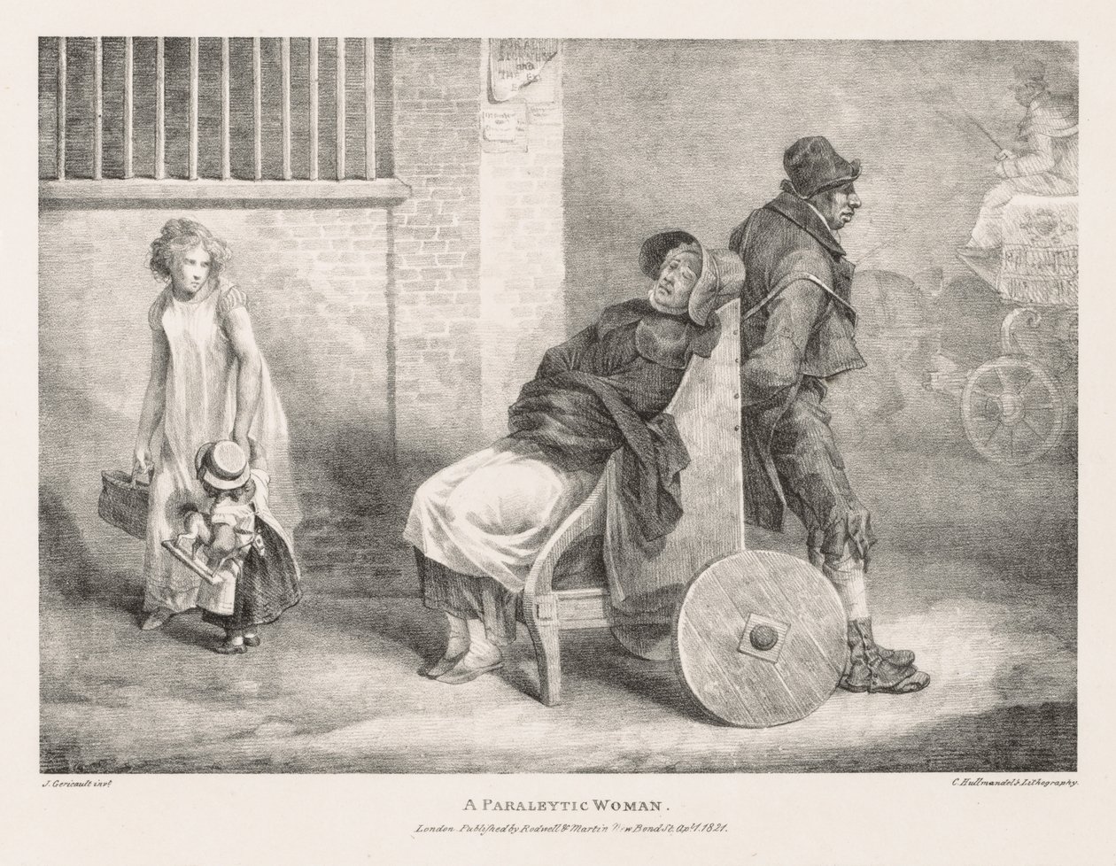 موضوعات مختلفة مستمدة من الحياة وعلى الحجر: امرأة شلل ، 1821. بواسطة ثيودور جيريكولت