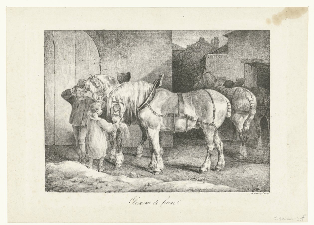 Werkpaarden خيول المزرعة (العنوان على الكائن) أربعة مواضيع متنوعة (عنوان السلسلة) بواسطة ثيودور جيريكولت