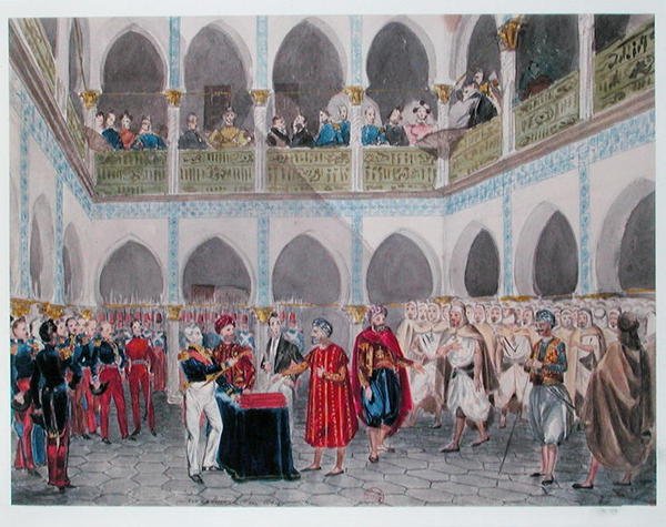 استيلاء الكونت برتراند كلاوسل على باي الجزائر (1772-1842) 1835 (ألوان مائية على ورق) بواسطة ثيودور ليبلانك