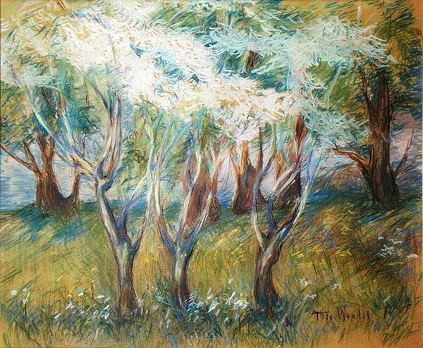 Orchard Giverny (باستيل على اللوحة) بواسطة ثيودور ويندل