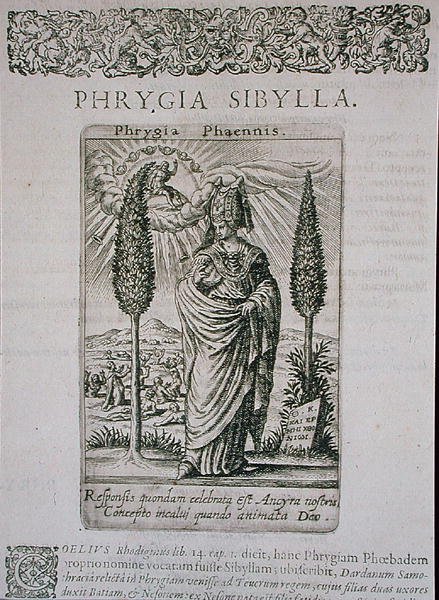 العرافة Phrygian ، نسخة من الرسم التوضيحي من 'Divinewet Magical Sights' بقلم جان جاك بواسارد بواسطة ثيودور دي (بعد) بري