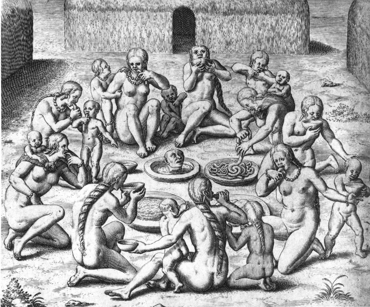 وجبات الأنثروبوفاج: أكلة لحوم البشر في أمريكا الجنوبية - في "" Admirante Narratio Americae "، بقلم تيودور دي بري بواسطة تيودور دي بري