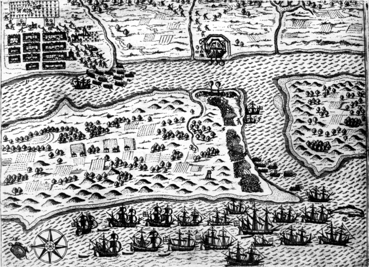 استولى دريك على القارب "سانت أوغسطين" ، عام 1586 ، بواسطة دي بري بواسطة تيودور دي بري
