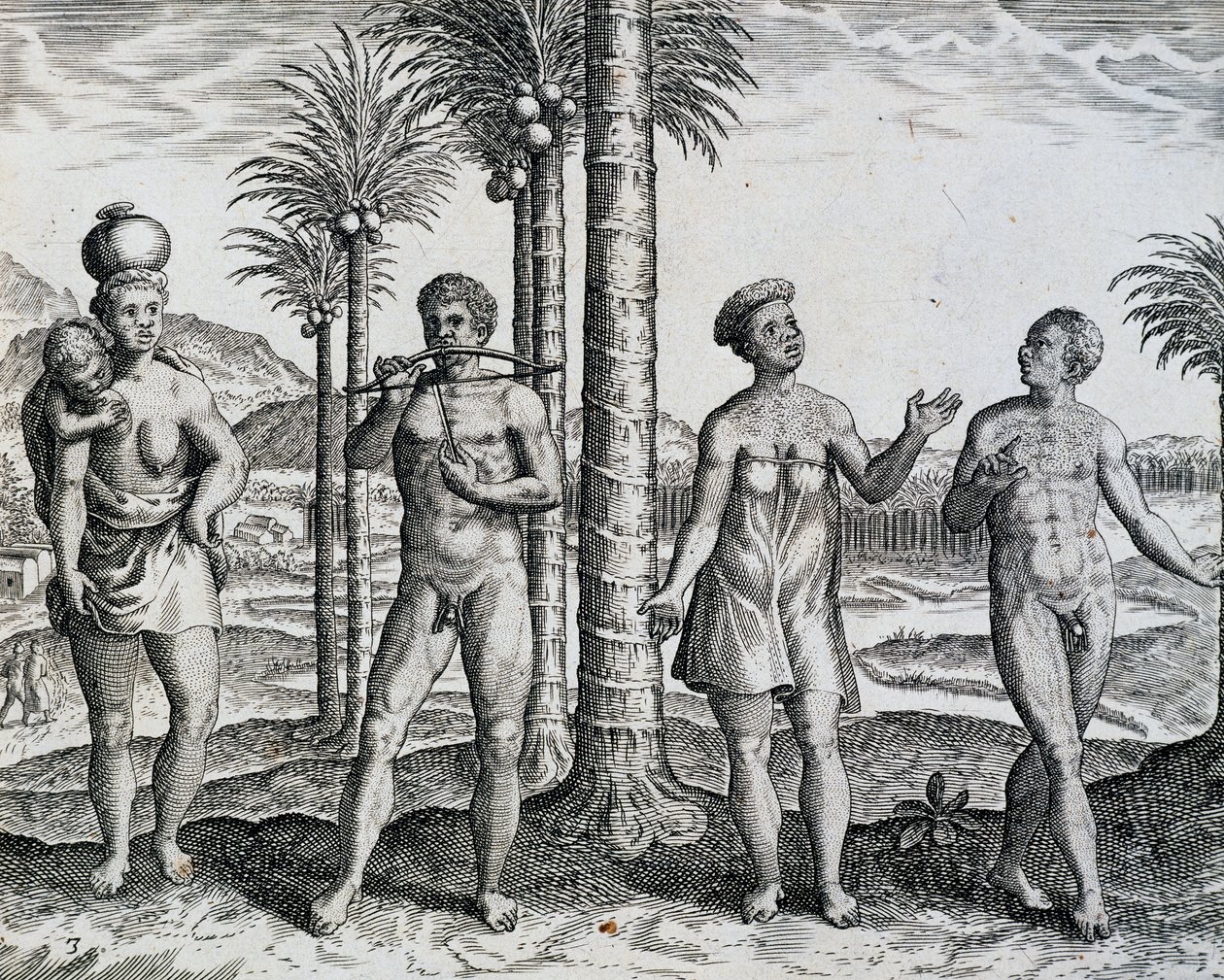إثيوبيا الأصلية ، من العمل الهند الشرقية نقش بواسطة تيودور دي بري (1528-1598) ، أفريقيا بواسطة تيودور دي بري