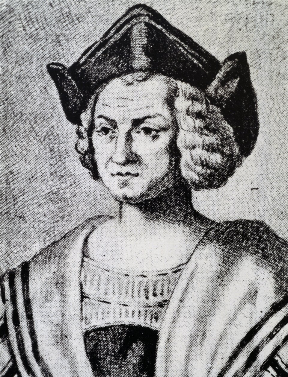 صورة كريستوفر كولومبوس (1451-1506) ، نقش لثيودور دي بري (1528-1598) بواسطة تيودور دي بري