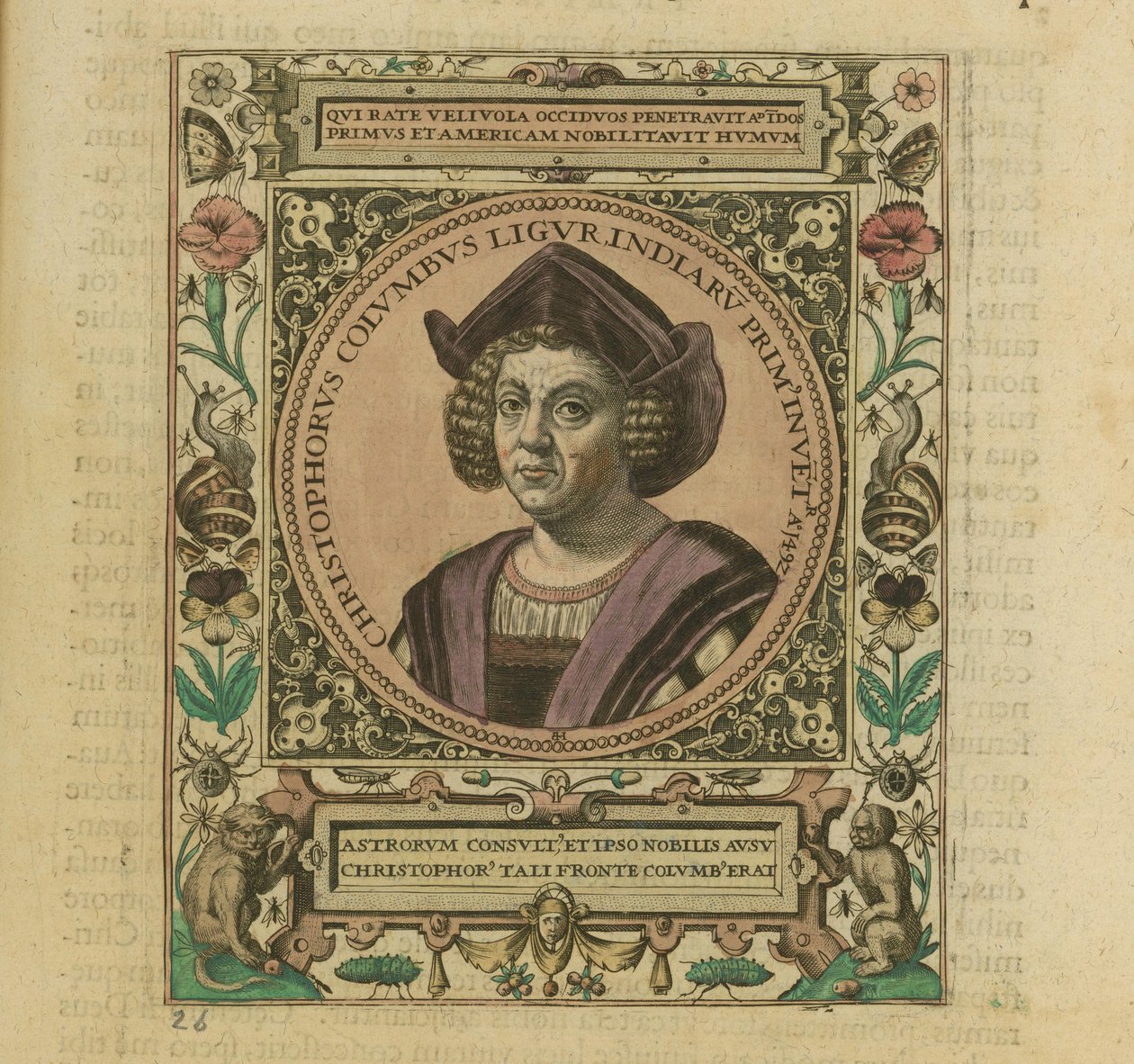صورة كريستوفر كولومبوس ، 1595. بواسطة تيودور دي بري