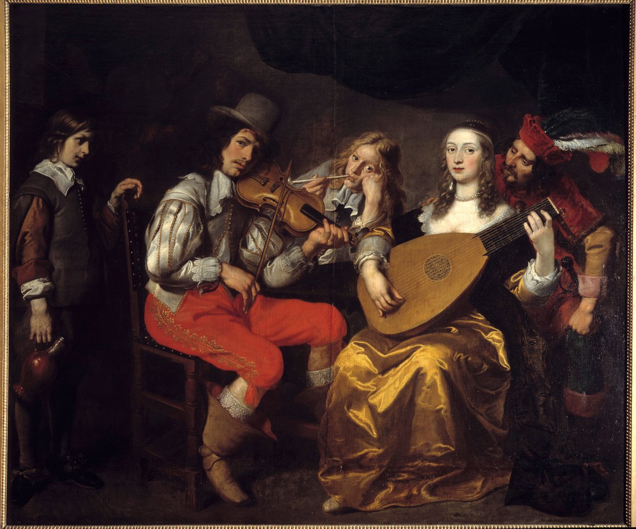 حفلة موسيقية عام 1650 (هولندا). اللوحة بواسطة Van Thulden (1606-1669) Ec. Flam. بواسطة ثيودور فان ثولدن