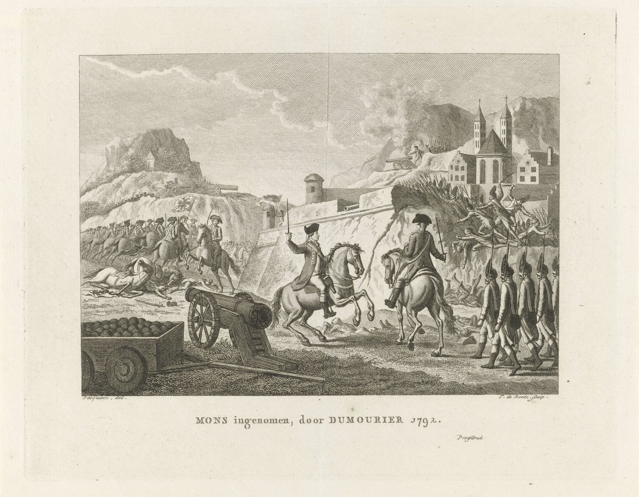 القبض على مونس 1792 مونس أخذها دومورييه 1792 (العنوان على الجسم) بواسطة ثيودوروس دي روود