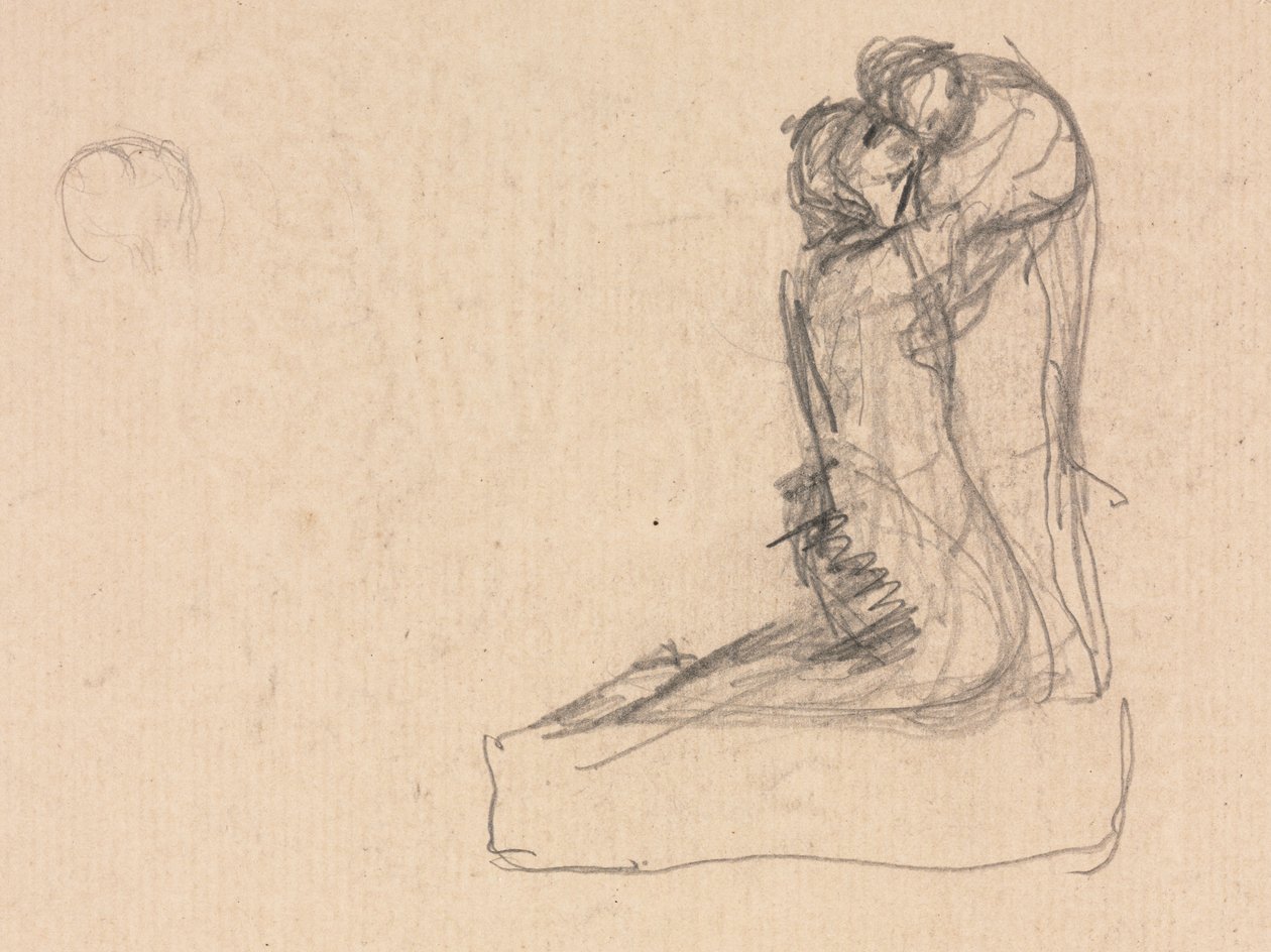 رسم تخطيطي لشخصين يحتضنان (ظهر) بواسطة Theodule ريبوت