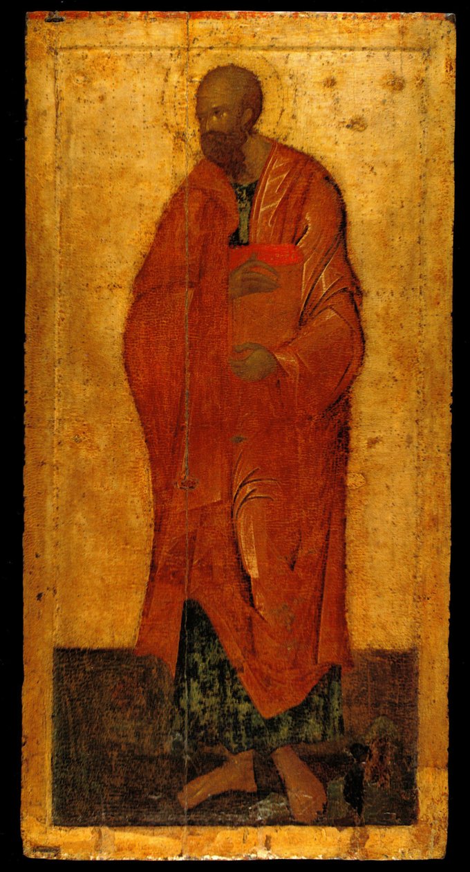 الرسول بولس. أيقونة من Deesis Iconostasis ، الربع الأخير من القرن الرابع عشر بواسطة ثيوفانيس اليونانية