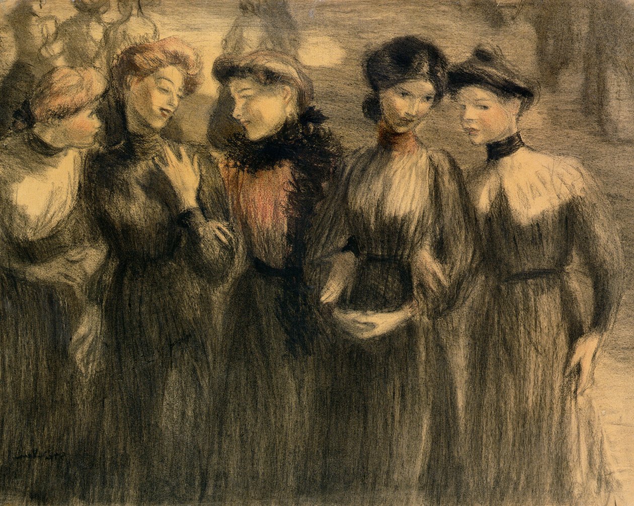 The Walk ، c.1881 (باستيل على ورق) بواسطة ثيوفيل الكسندر شتاينلين