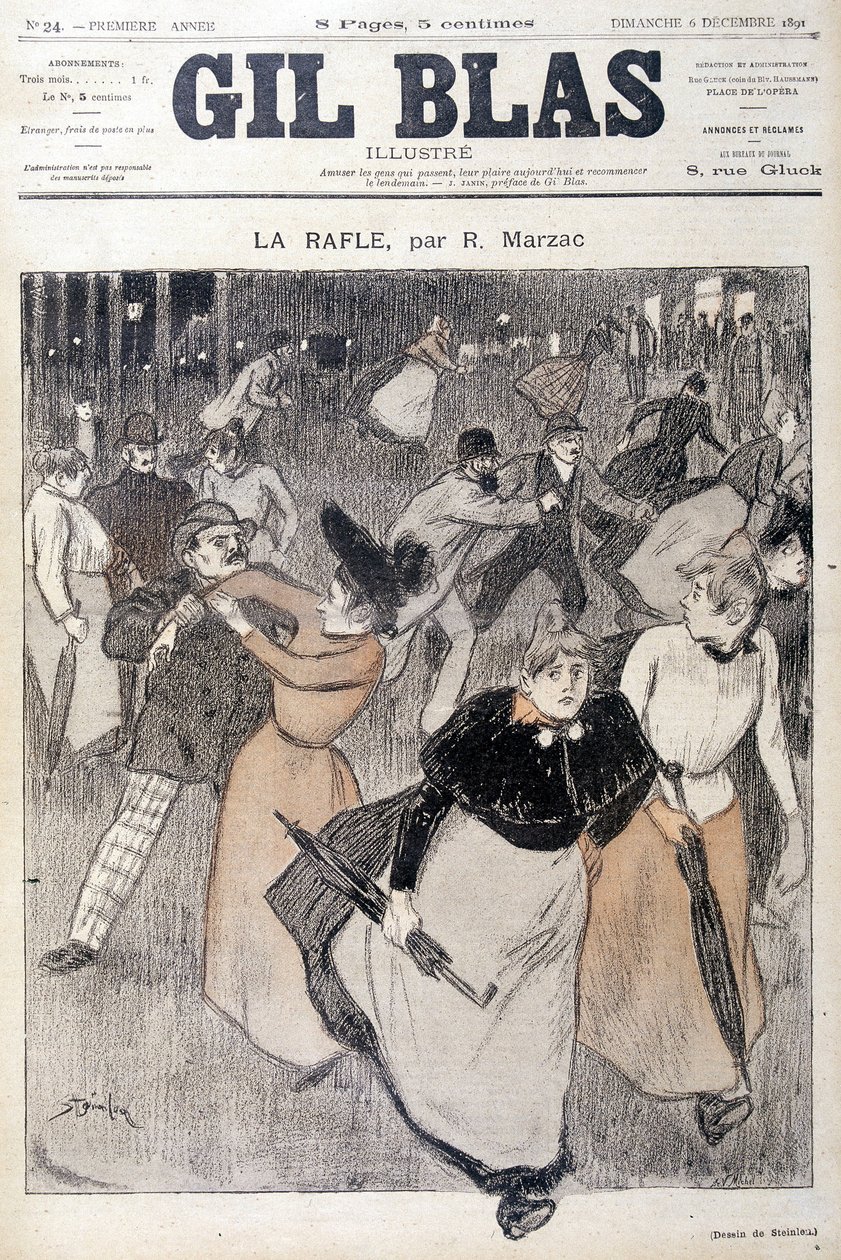 رسم شتاينلين في جيل بلاس ، 6/12/1891. بواسطة ثيوفيل الكسندر شتاينلين