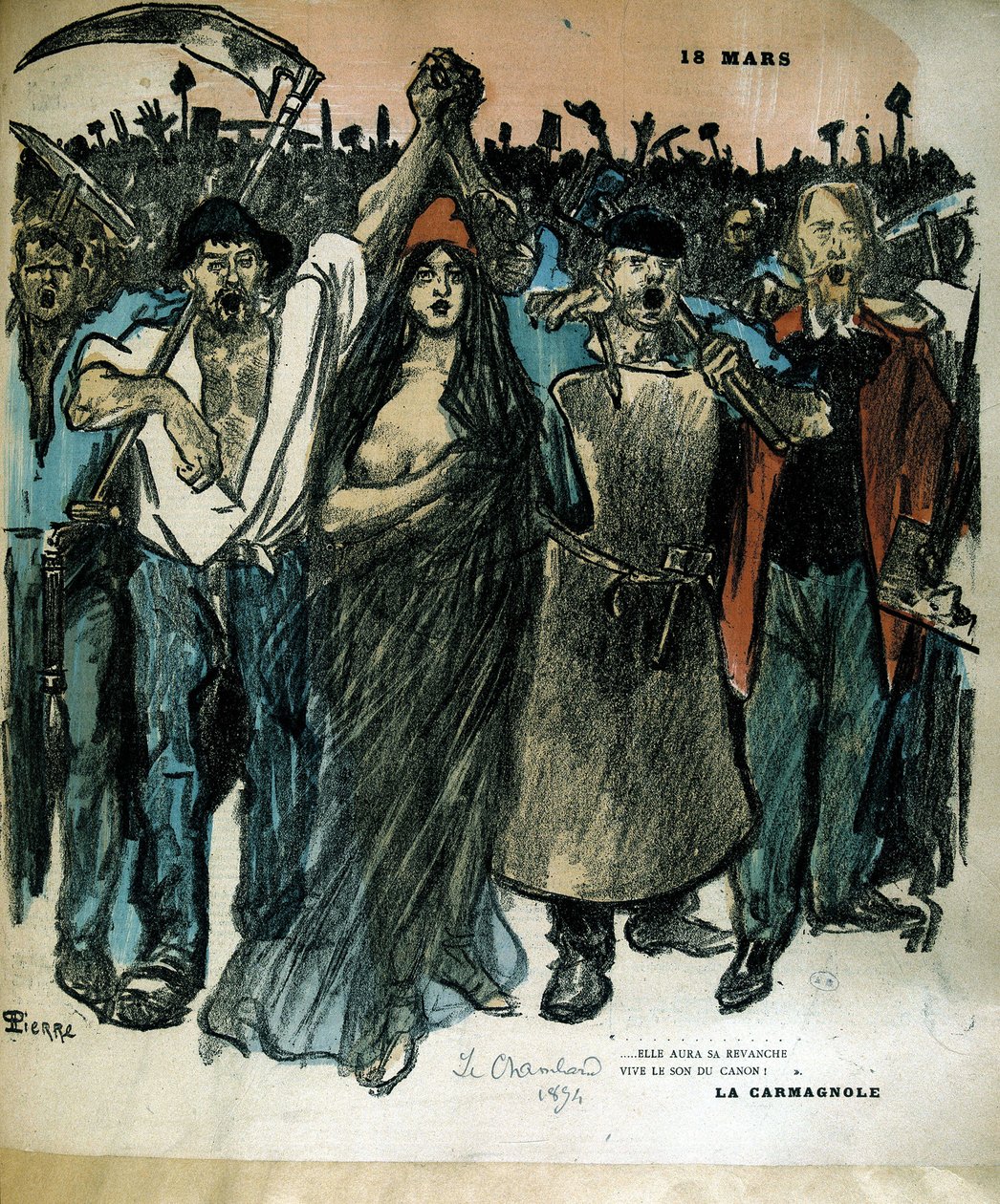 La Carmagnole - في "Le Chambard" (رمز الجمهورية) بواسطة ثيوفيل الكسندر شتاينلين
