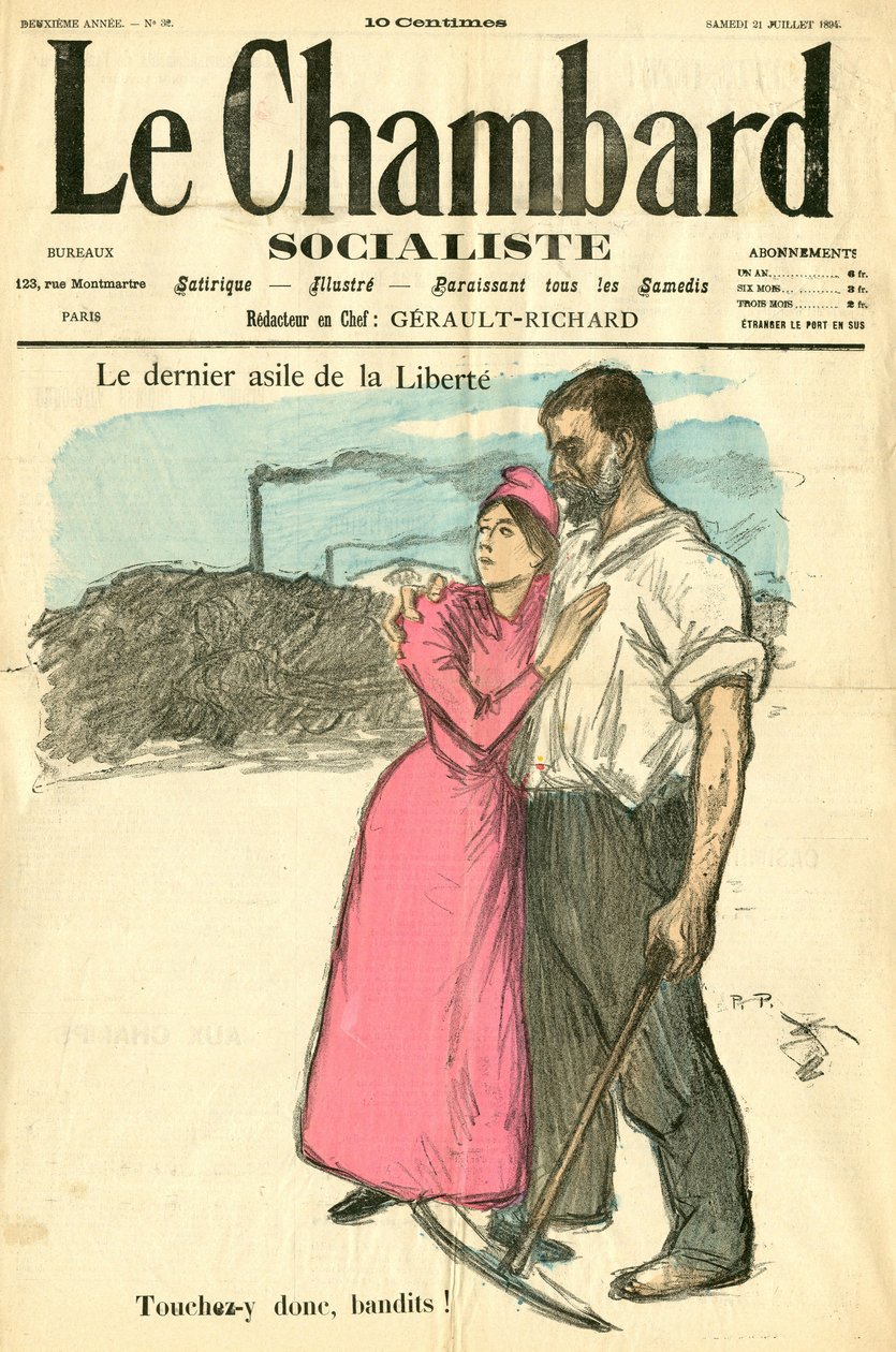 Le Chambard Socialiste ، العدد 32 ، هجائي في الألوان بواسطة ثيوفيل الكسندر شتاينلين