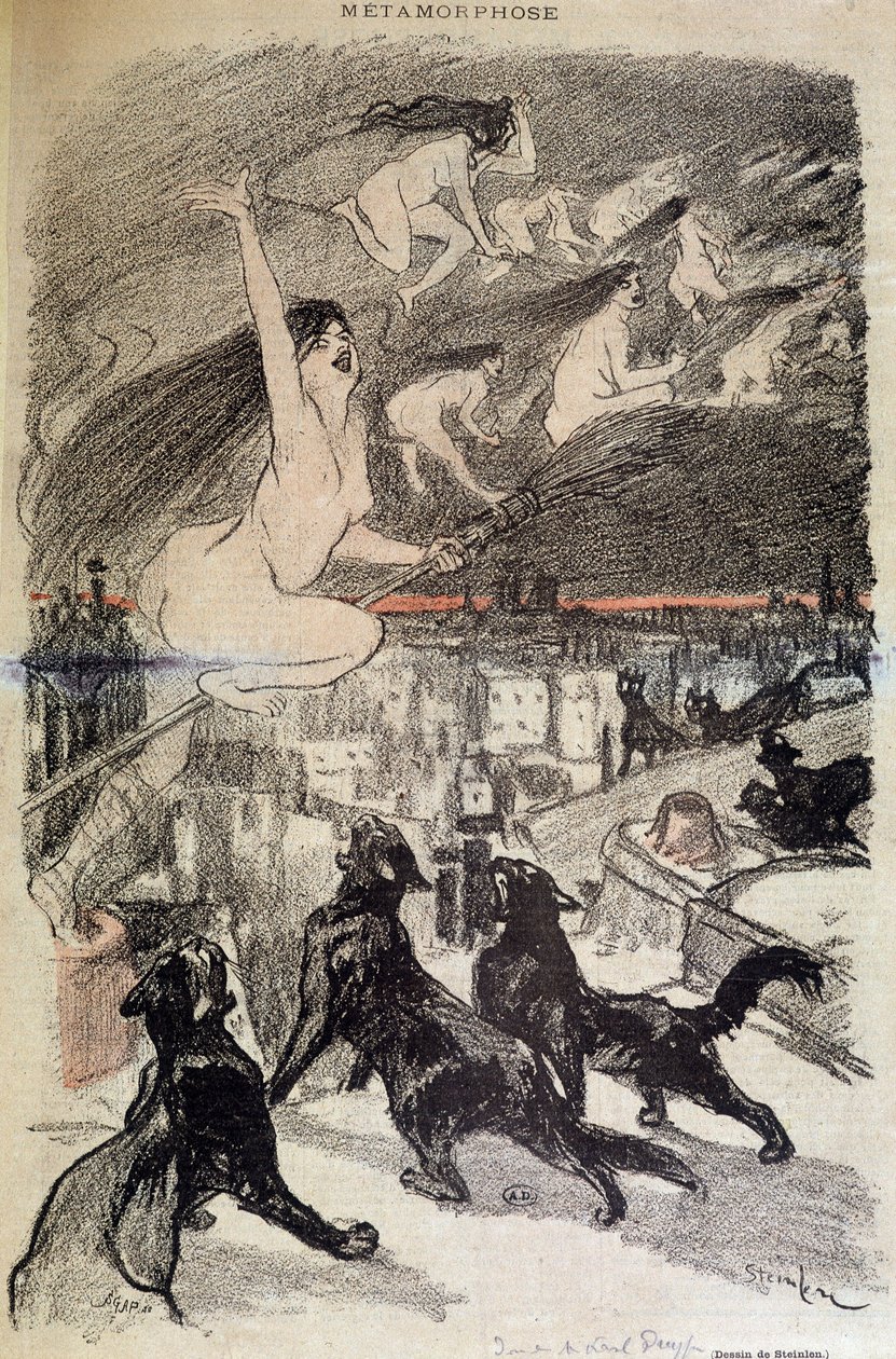 تحول القطط إلى ساحرات - بواسطة Steinlen بواسطة ثيوفيل الكسندر شتاينلين