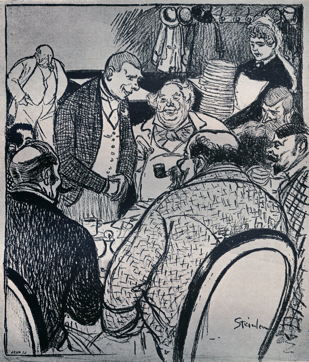 مشهد مقهى باريس بواسطة Théophile Steinlen بواسطة ثيوفيل الكسندر شتاينلين