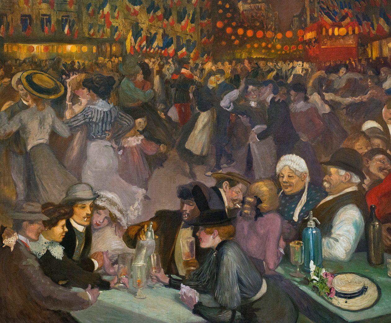 رقصة عيد الباستيل (14 يوليو) - الكسندر ثيوفيل شتاينلين (1859-1923) - تفاصيل "" Bal du 14 juillet " بواسطة ثيوفيل الكسندر شتاينلين