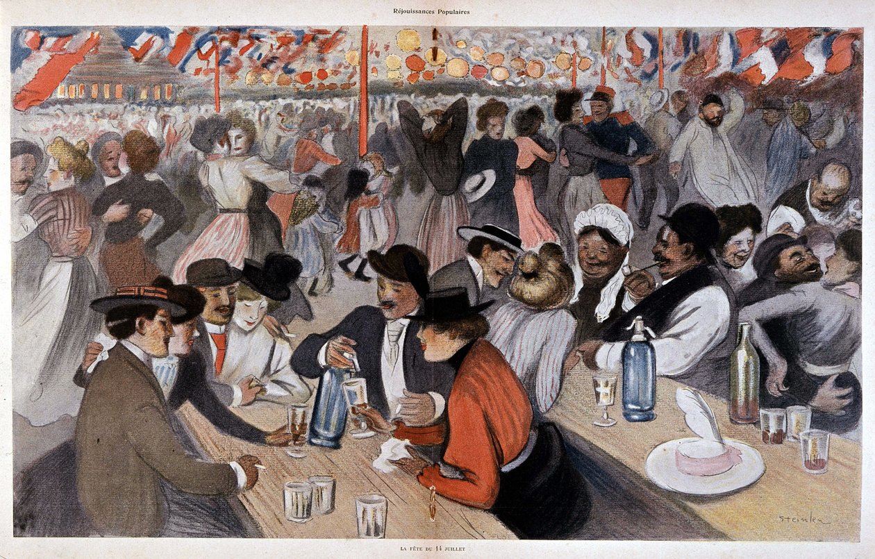 عيد 14 يوليو بواسطة Steinlen ، ndv 1902 بواسطة ثيوفيل الكسندر شتاينلين