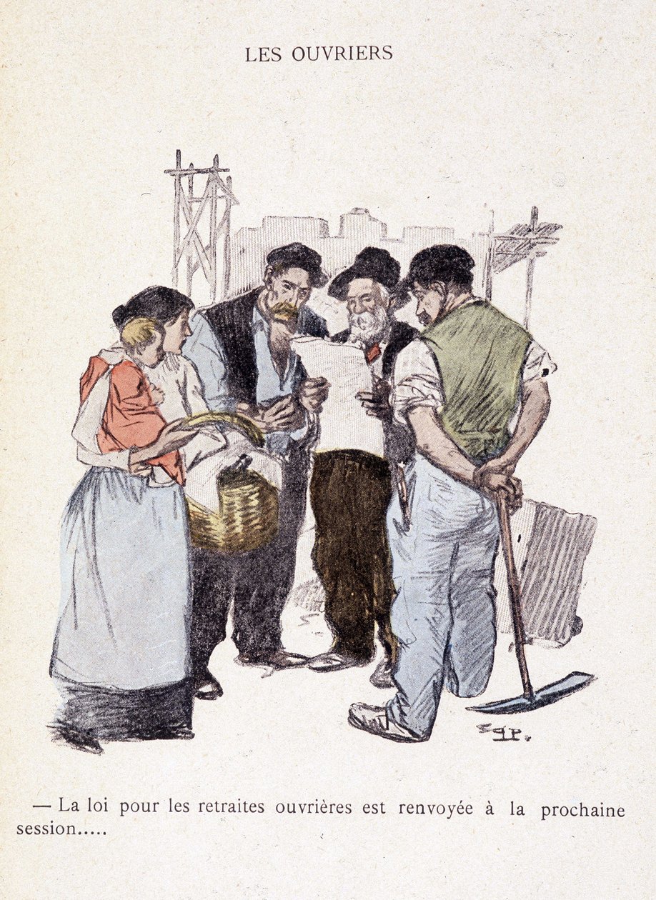 العمال: تأجيل قانون معاشات العمال إلى الجلسة التالية ... - في "" في الحياة "، بقلم شتاينلين 1901 بواسطة ثيوفيل الكسندر شتاينلين