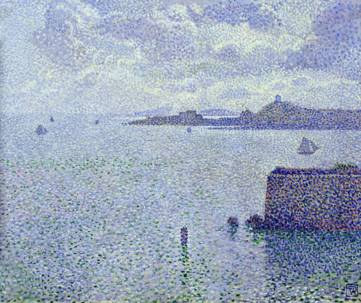 القوارب الشراعية في مصب ، c.1892-93 بواسطة Théo van Rysselberghe