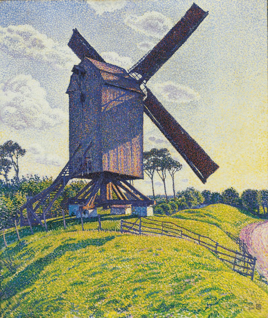 Moulin a vent dans les Flandres - Kalf Mill in Knokke أو Windmill in Flanders ، بقلم Rysselberghe ، Theo van (1862-1926). زيت على قماش بواسطة Théo van Rysselberghe