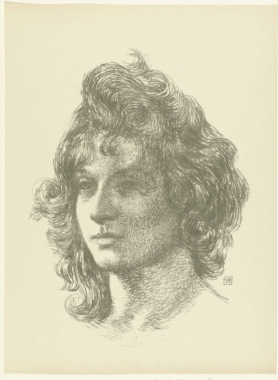 Portret van jonge vrouw دراسة رأس شابة المحاكمة (عنوان المسلسل) بواسطة Théo van Rysselberghe